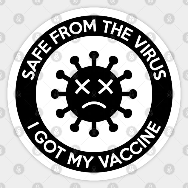 I Got My Vaccine Black Sticker by felixbunny